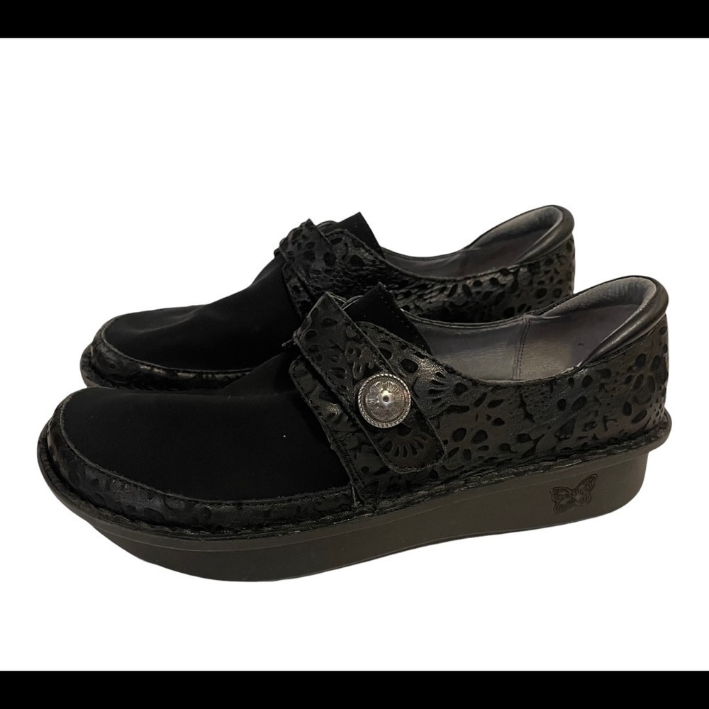 ALEGRIA Black Den-435 Leather Clogs Shoes - Picture 3 of 12